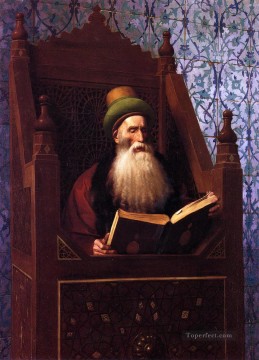 祈りの椅子で読書をするムフティ ギリシャ・アラビアのオリエンタリズム ジャン・レオン・ジェローム Oil Paintings
